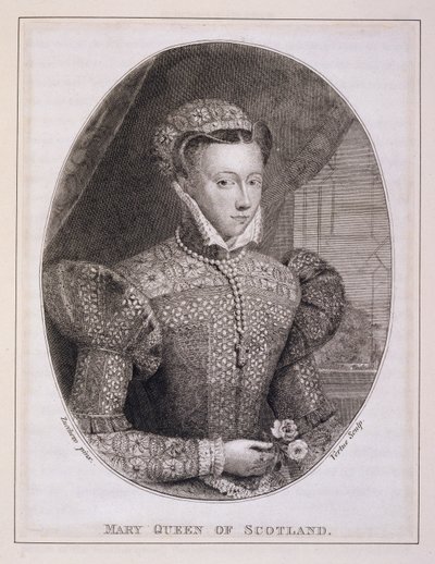 İskoç Kraliçesi Mary (1542-87), George Vertue (1684-1756) tarafından oyulmuş (gravür) by Federico (after) Zuccaro