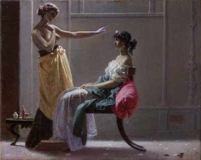 Scapigliatura: Toletta antica (Tuvalet ancienne) par Faruffini, Federico (1831-1869). Tuval üzerine yağlı boya, ebat: 40x49.5 by Federico Faruffini