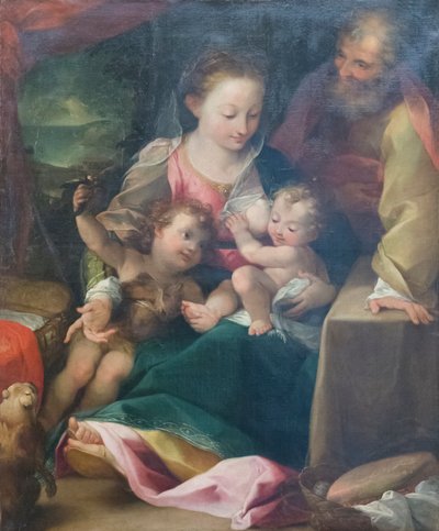 Kutsal aile ve vaftizci Aziz John by Federico Fiori (after) Barocci or Baroccio