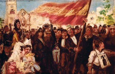1812 Anayasası'nın yemin gününde Plaza San Antonio de Cadiz (tuval üzerine yağlı boya) by Federico Godoy y Castro