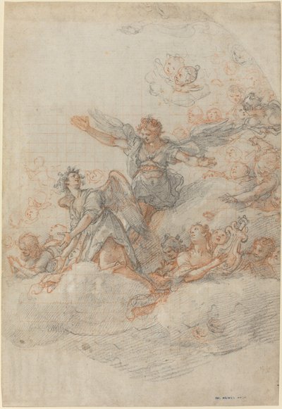 Bulutlardaki Melekler ve Putti by Federico Zuccaro