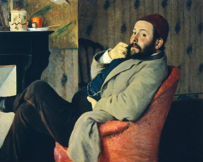 Şöminenin yanında Diego Martelli by Federigo Zandomeneghi