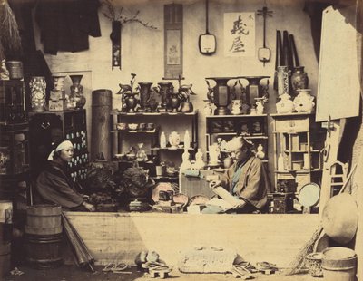Curio Dükkanı, c. 1865. by Felice Beato