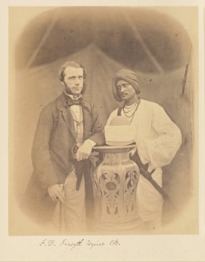F.D. Forsyth, Esquire, C.B. ve Hintli Hizmetçi by Felice Beato