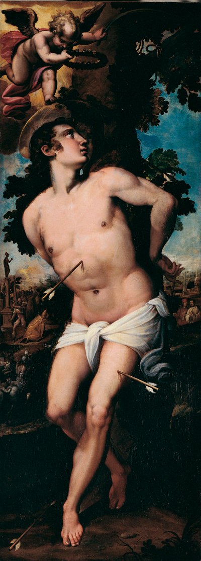 Aziz Sebastian Şehitliği Tablosu Felice Riccio dit Brusasorzi (1539-1605) 16. yüzyıl Özel Koleksiyon by Felice Brusasorci