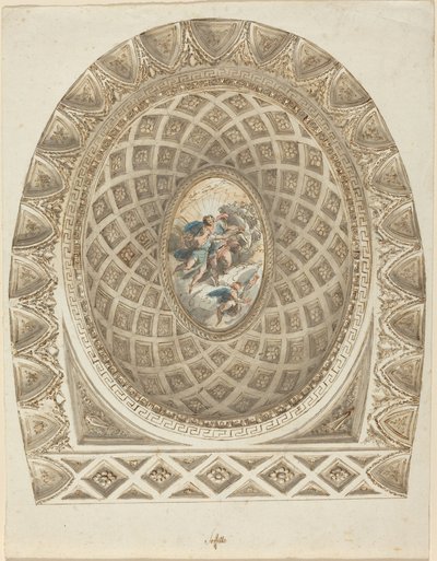 Apollo ve Phaeton ile Kesonlu Bir Kubbe by Felice Giani