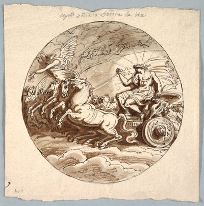 Aurora ve Saatler ile Arabada Apollo by Felice Giani