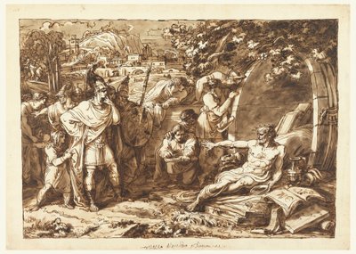 Çizim, Büyük İskender ve Diogenes by Felice Giani