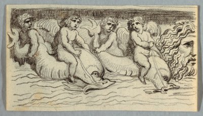 Yunuslar ve Putto ile Friz by Felice Giani