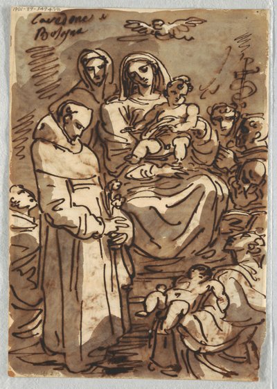 Palma Giovane'den sonra Glory'deki Ölü Mesih ile Kutsal Üçlü; Magi'nin Hayranlığı, Lodovico Carracci'den Sonra Çalışma by Felice Giani