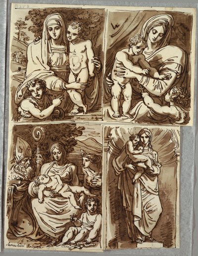 Madonna and Child ve St. John, Study after Francia; Madonna ve St. John ile Çocuk, Dossi