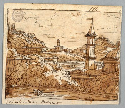 Sketchbook Sayfası, Folio 57: Bosco, Bologna'da Michele'den sonra çalışma; Verso, Mimari Detaylar by Felice Giani