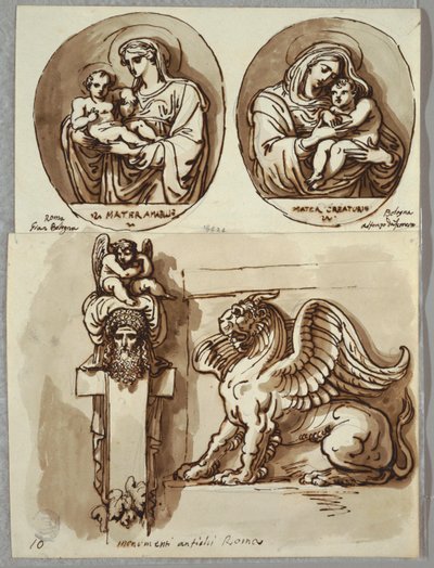 Ovallerde Madonna ve Çocuğun İki Çizimi, Giambologna ve Alfonzo da Ferrero