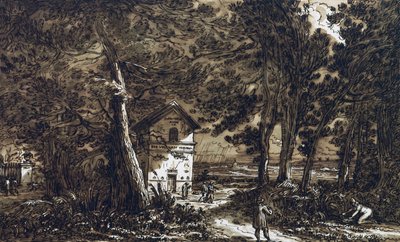 Montmorency'deki Villa Aldini parkının görünümü by Felice Giani