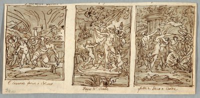 Kış, Vulkan Demirhanesi, Bahar, Venüs Hamamı, Bacchus ve Ceres Yaz Bayramları by Felice Giani