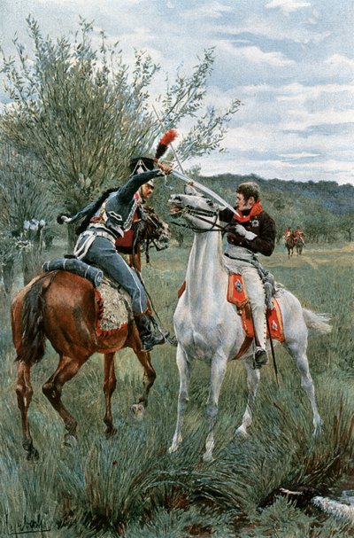 Prusya Prensi Louis ve Çavuş Guindey by Felicien baron de Myrbach Rheinfeld