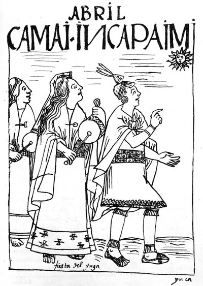 Nisan ayı, İnka festivali by Felipe Huaman Poma de Ayala