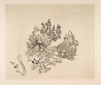 Tabak Dekorasyonu: Bir Dere, 1870. by Felix Bracquemond