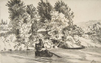 Ağlı balıkçı, 1868. by Felix Bracquemond