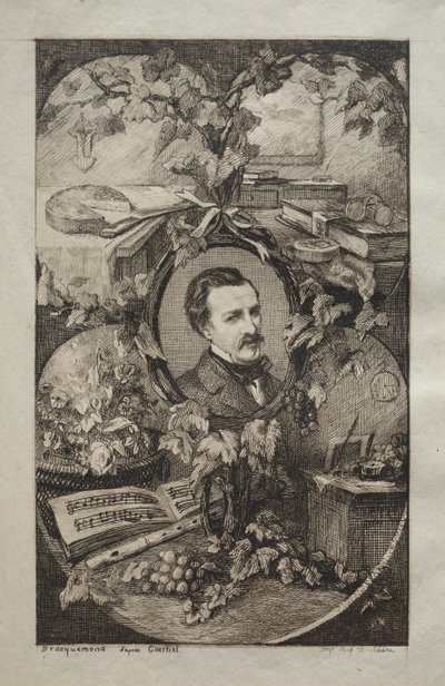 "New Works of Champfleury, The Friends of Nature" için ön yazı: Gustave Courbet'den sonra Champfleury'nin Portresi by Felix Bracquemond