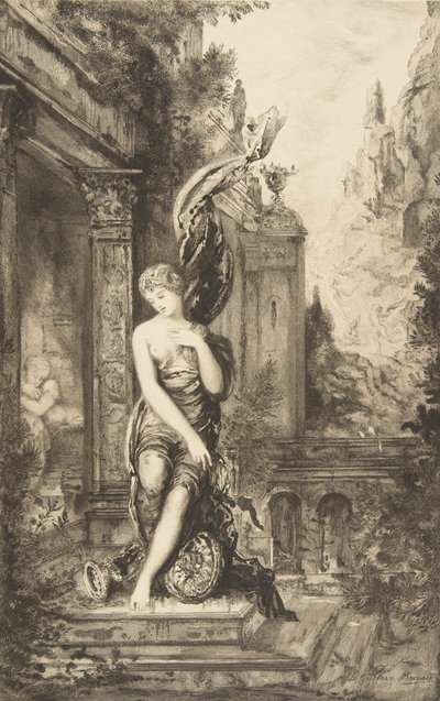 Servetin Peşinden Koşan ve Yatağında Onu Bekleyen Adam, 1886. by Felix Bracquemond