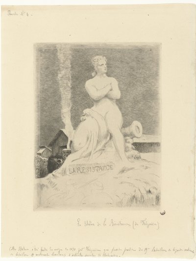 Paris kuşatması sırasında Alexandre Falguière ve askerler tarafından La Résistance heykeli (Direniş) La Direnç Siège de Paris ve 1870 (Dizi Başlığı) by Felix Bracquemond