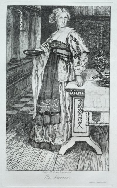 Hizmetçi, H. Leys'den sonra by Felix Bracquemond