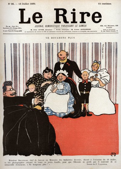 “Le Rire” gazetesinin kapağı, n°36, 13 Temmuz 1895: “” Artık kıpırdamayalım” by Felix Edouard Vallotton