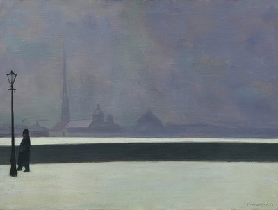 Newa, hafif bulutsu (La Néva, brume légère). 1913 by Felix Edouard Vallotton