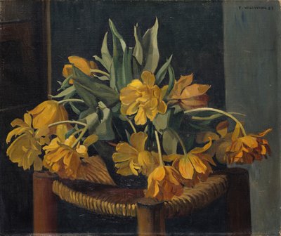 Hasır Sandalyede Çifte Sarı Lale, 1923 by Felix Edouard Vallotton