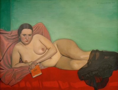Bir kitap tutan çıplak kadın by Felix Edouard Vallotton