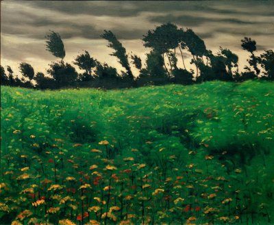 çiçekli alan by Felix Edouard Vallotton