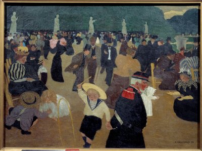 Le jardin du Luxembourg Tablosu, Felix Vallotton (1865-1925) by Felix Edouard Vallotton