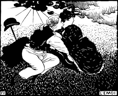 Kendi. Felix Edouard Vallotton (1865-1925) tarafından yapılan gravür by Felix Edouard Vallotton