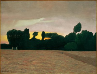 Normandiya manzarası, batan güneş by Felix Edouard Vallotton