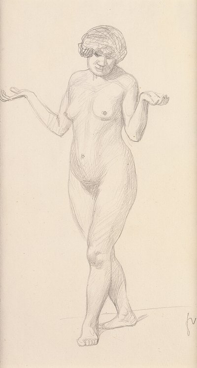 Öne dönük çıplak ayakta by Felix Edouard Vallotton