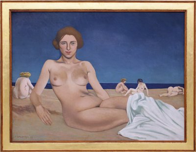 Sahilde güneşlenmek. Felix Edouard Vallotton