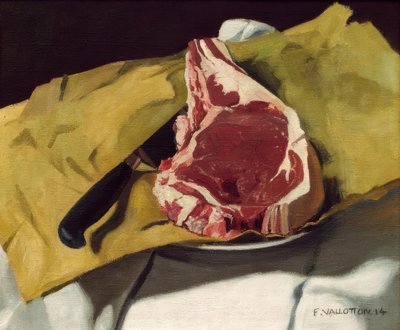 Sarı bir kağıt üzerinde bir antrikot by Felix Edouard Vallotton