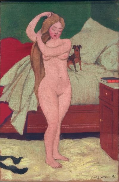 Kadın çıplak, penye, iç by Felix Edouard Vallotton