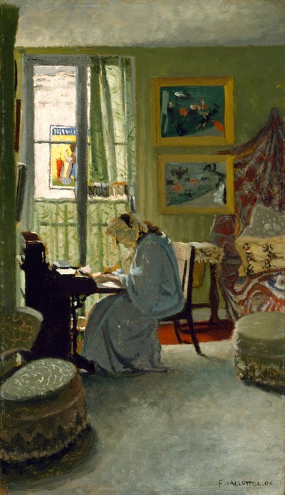 Bir İç Mekanda Yazan Kadın, 1904 by Felix Edouard Vallotton