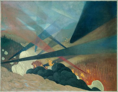 Birinci Dünya Savaşı: “Verdun”. Felix Vallotton (1865-1925) Ec. Su. by Felix Edouard Vallotton