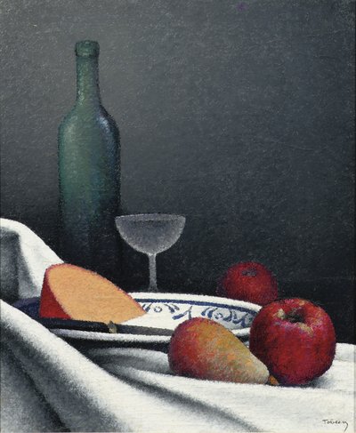 Peynir ve Meyve (tuval üzerine yağlı boya) by Felix Elie Tobeen