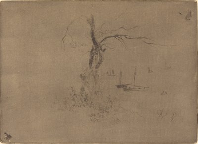 Ağaçlar ve Tekneler by Felix Hilaire Buhot