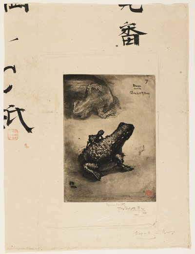 Bronze Frog Inkwell, 1883 (gravür ve aquatint) by Felix Hilaire Buhot