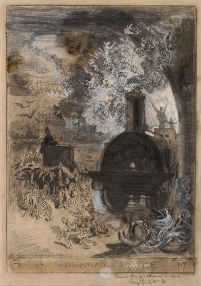 L'Illustration Nouvelle: Burin'in Mezarı, 1877 için ön yazı. by Felix Hilaire Buhot