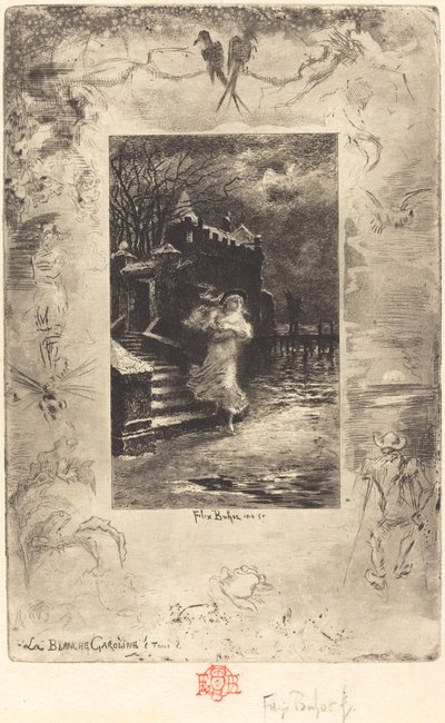 La Blanche Caroline Soluk Caroline, 18791880. by Felix Hilaire Buhot