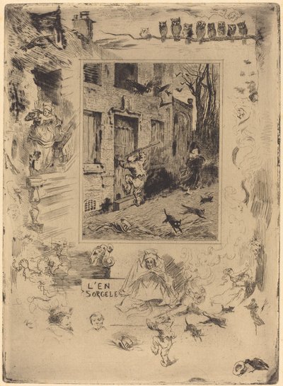 La Maison Maudite Lanetliler Evi, c. 18831885. by Felix Hilaire Buhot