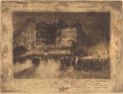 Place des Martyrs ve Hapishane..., 1885. by Felix Hilaire Buhot