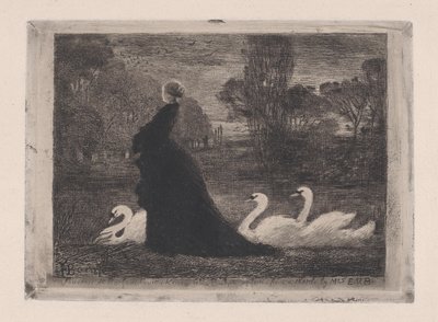 Kuğuların Hanımı, 1879. by Felix Hilaire Buhot