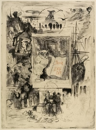 Baykuş, 1883 by Felix Hilaire Buhot